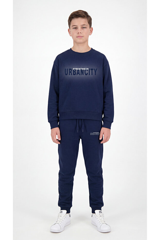 Streetwear Urbancity Printed Boys' Top and Bottom Tracksuit Set