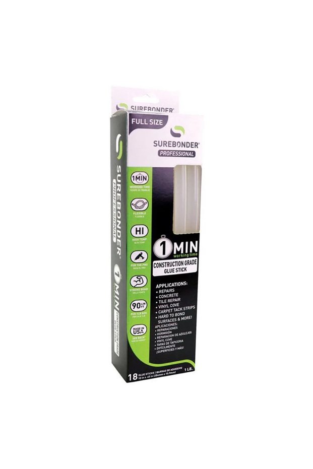 1 Minute Construction Grade Glue Sticks (Clear, 18 Pc.)
