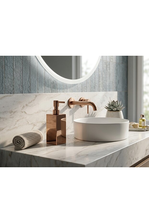 Copper Liquid Soap Dispenser 100% Brass Material - Copper Color Bathroom Liquid Soap Dispenser - Premium Soap Dispenser