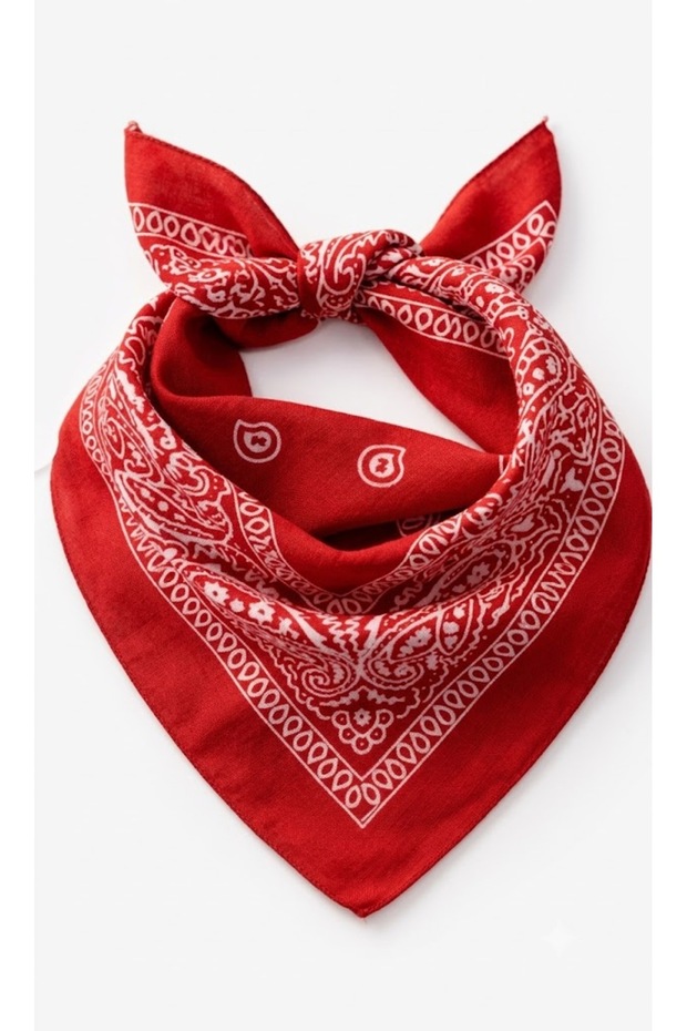 100% Cotton Ethnic Patterned Red Women's Bandana
