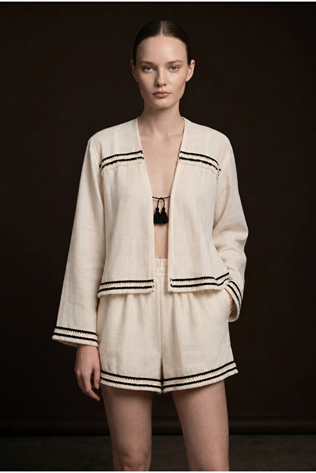 Grain Women's 100% Cotton Shorts and Jacket Set