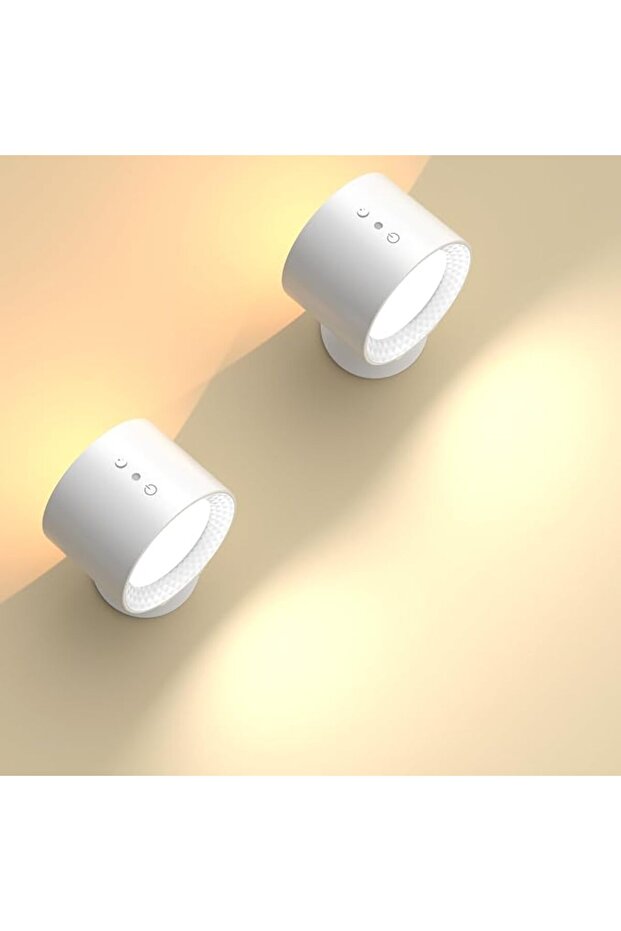 أضواء جدارية، 360 ° مصباح جداري LED دوار، إضاءة ثنائية الاتجاه تعمل بالبطارية مع 4 ألوان