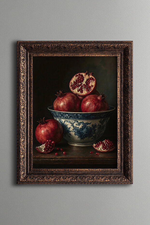 Pomegranate Abundance - Vintage Patterned Tablecloth - Thick Model