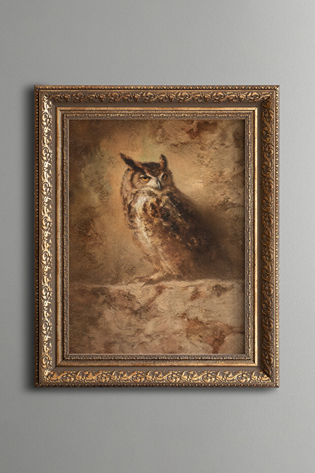 Owl - Vintage Patterned Painting - Thick Model