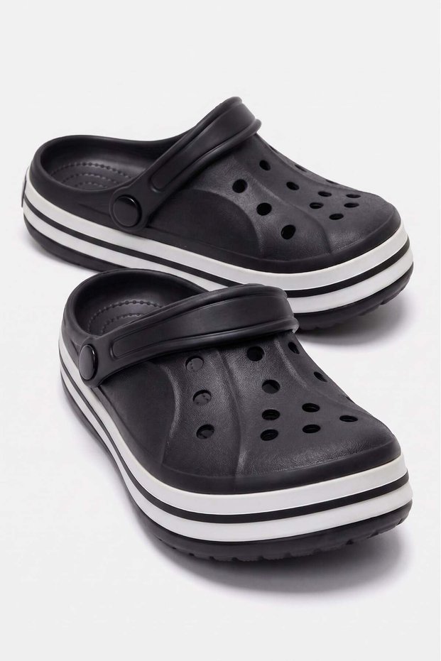 Sabo Children's Slippers Black White Black