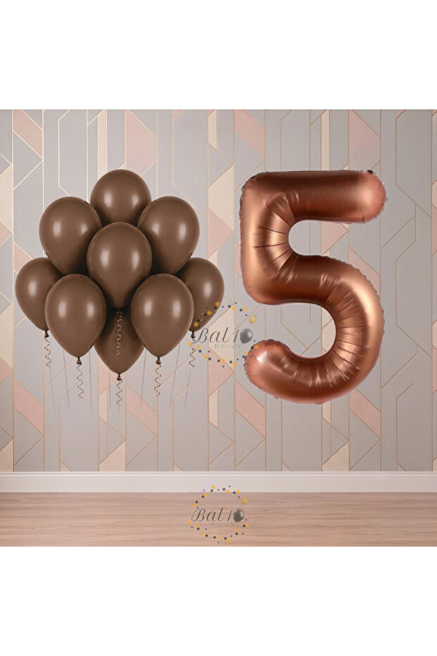 Bal10 5 Year Old Brown Themed Birthday Party Set