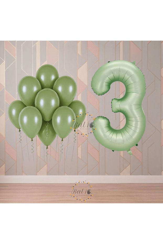 Bal10 3 Year Old Green Themed Birthday Party Set