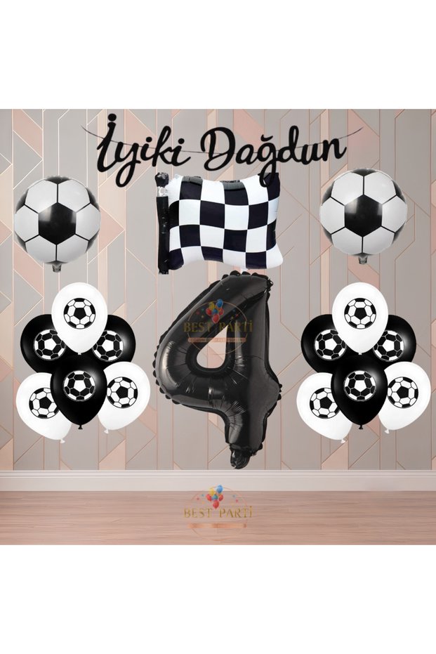 Best Black-White Football Fan-Themed Birthday Party Set Age-4