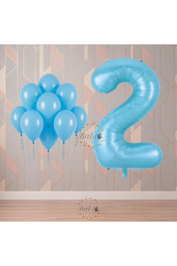 Bal10 Blue Themed Birthday Party Set Age-2