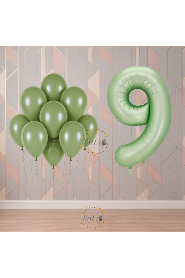 Bal10 9 Year Old Green Themed Birthday Party Set