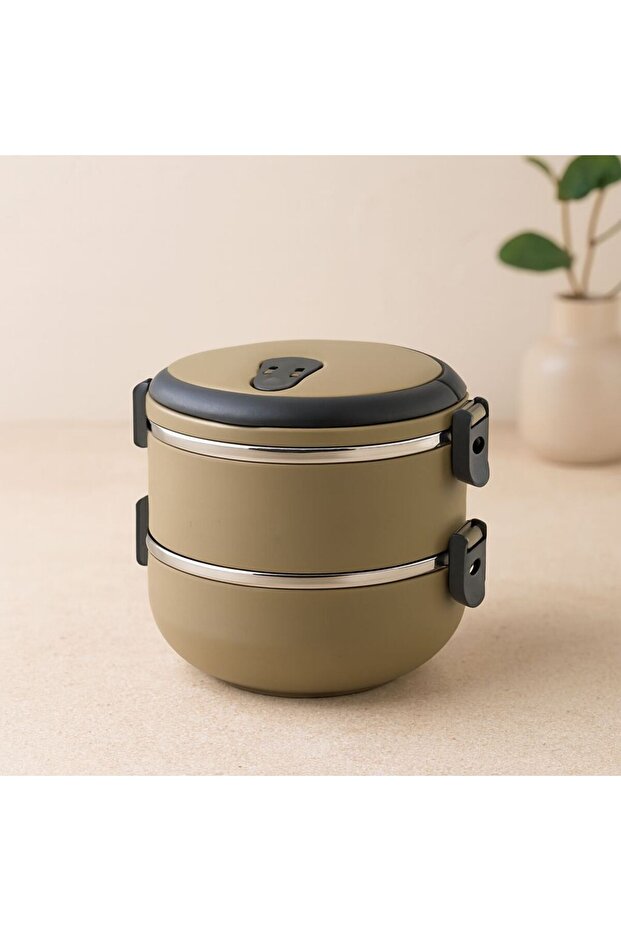 2-Pack of 1.2 Liter Brown Storage Containers
