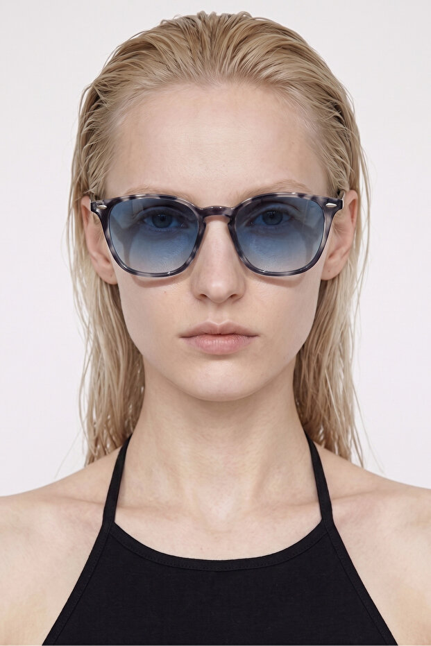 Alexis Zebra Blue Gradient Sunglasses