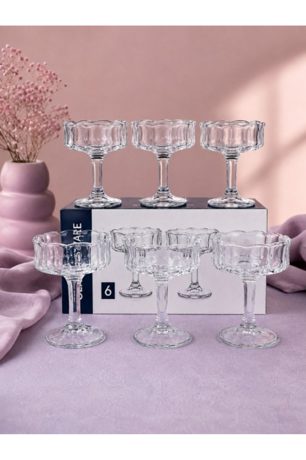 6-Piece Presentation Tray with Glass Legs/Stand 8*6 cm