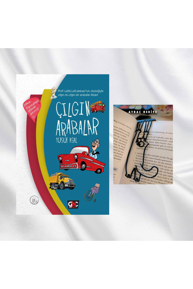 Crazy Cars / Hardcover / Bookmark with Swinging Cat Figure Gift