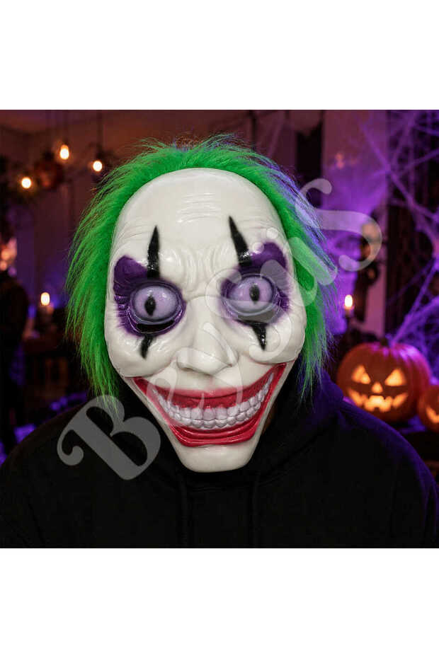 Halloween Green Haired Clown Mask