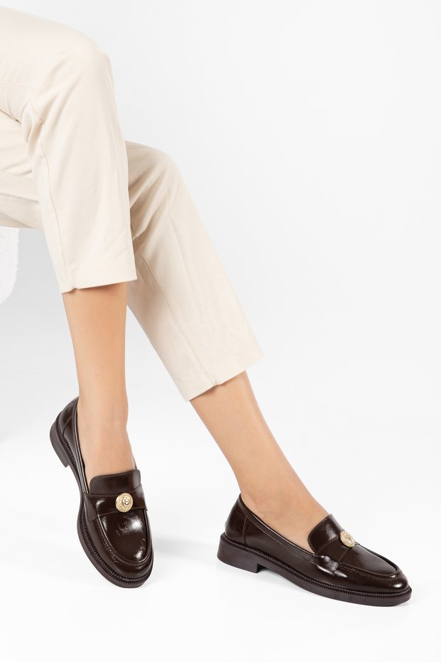 D0503 Women's Buckle Loafer Casual Shoes