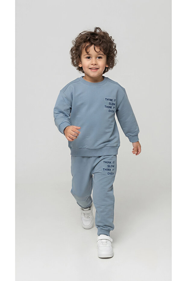 Boy's Seasonal 2-Yarn Cotton Think It over Printed Tracksuit Set 2-6 Years