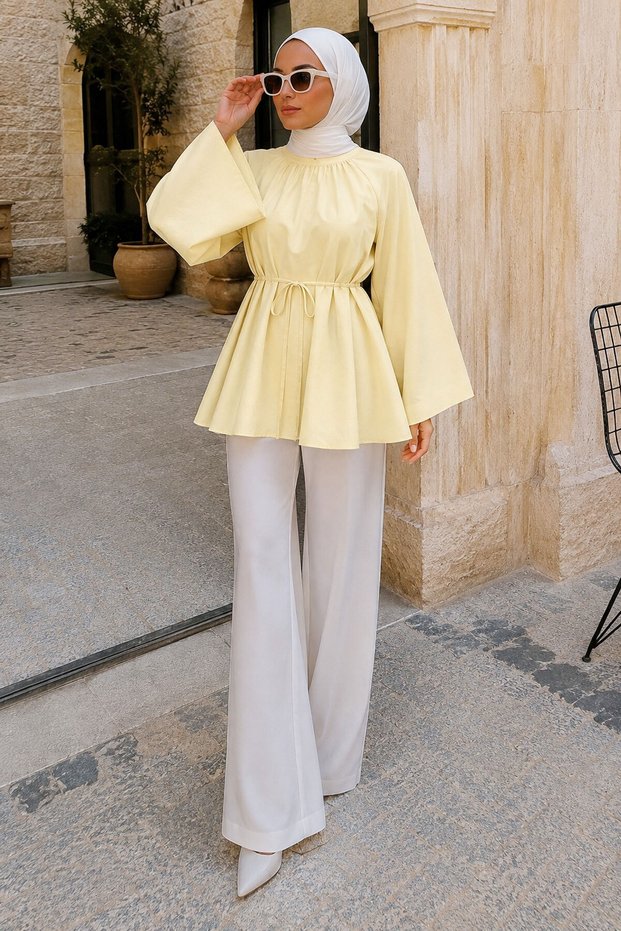 Hakim Yaka Spanish Sleeve Tunic Tsd260275 Yellow