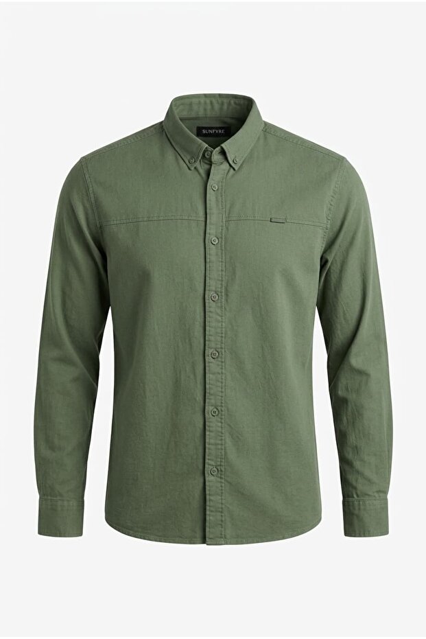 Men's Mint Piece Slim Fit Gabardine Shirt Sun475