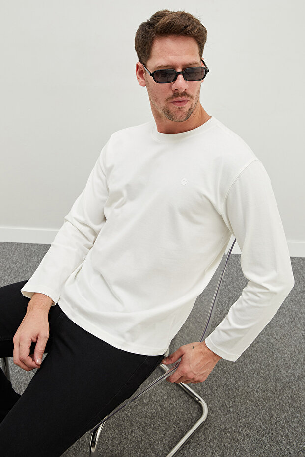 Printed crew neck sweatshirt