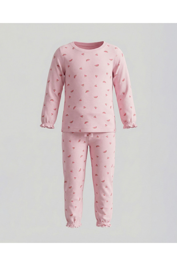 Printed Crew Neck Pajama Sets