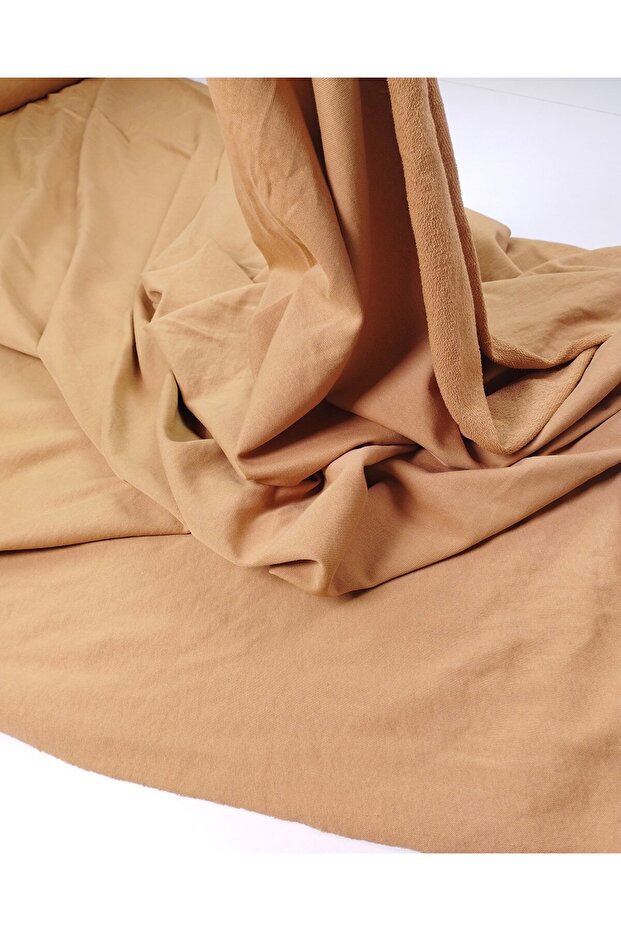 Milky Brown Cotton Thin Double-Thread Combed Cotton Fabric for Tracksuits & Sweatshirts Width: 170cm