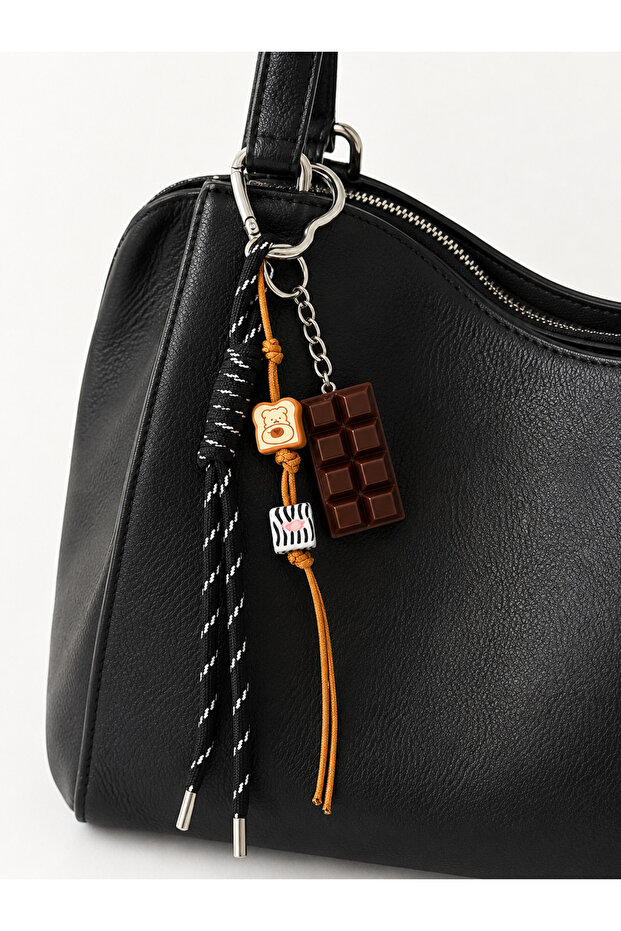 Tablet Chocolate Multi Keychain, Bag Charmi, Accessory Women's Coffee