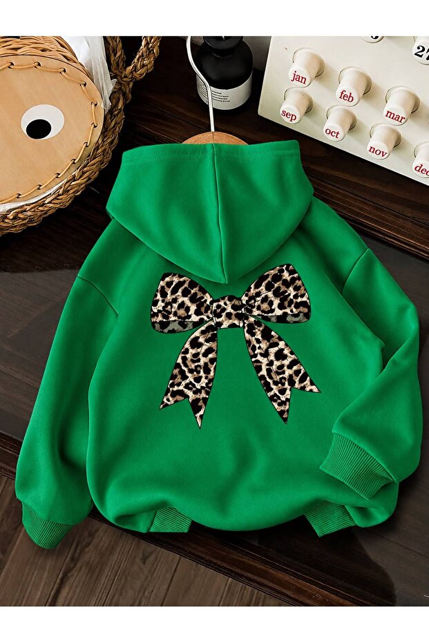 3 Yarn Combed Cotton Ribbon Printed Unisex Children's Hooded Sweat Ww4