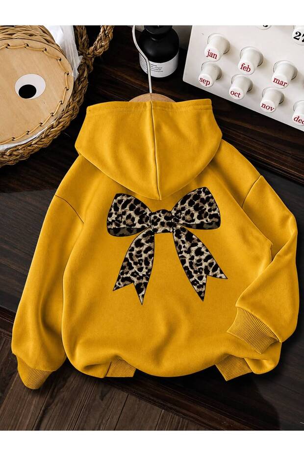 3 Yarn Combed Cotton Ribbon Printed Unisex Children's Hooded Sweat Ww4