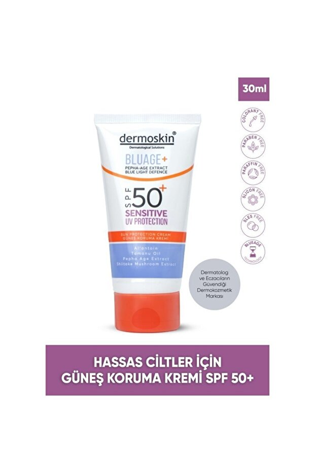 Blueage+ Moisturizing Sun Protection Cream for Sensitive Skin Spf 50+ | Uv Protection | 50ml