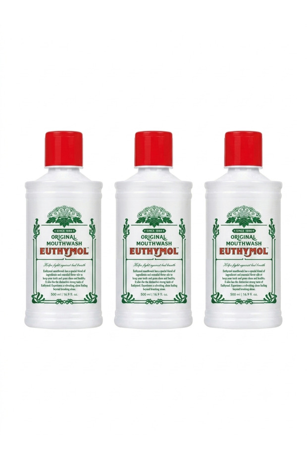 Original Heritage Mouthwash, Long-Lasting Fresh Breath Oral Rinse - 500ml - Pack of 3