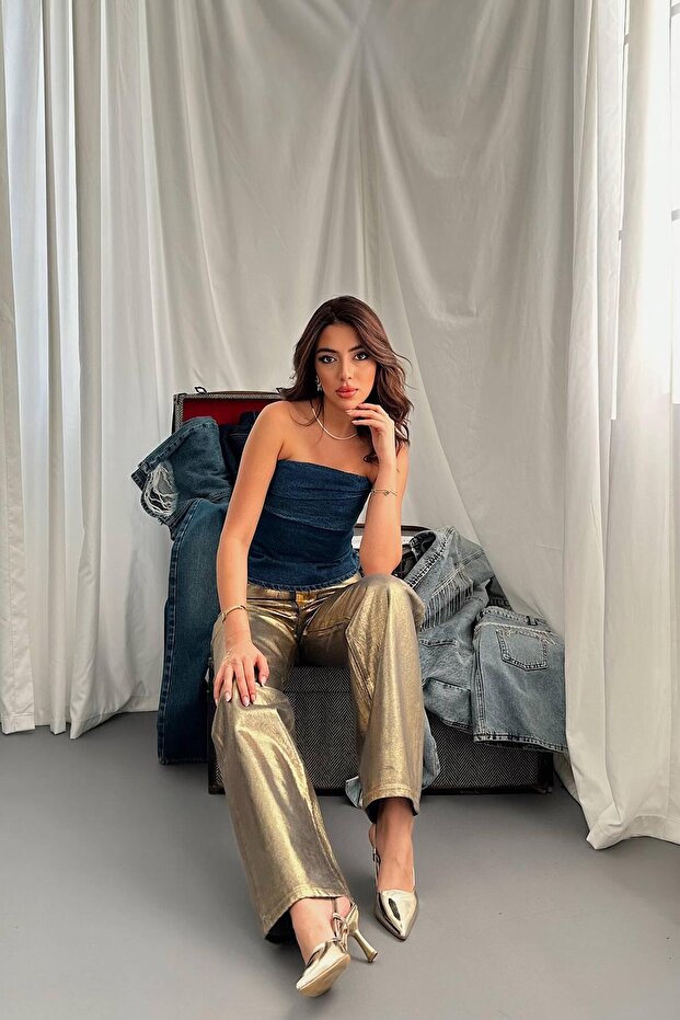 Gold Gold Leaf Jeans Trousers