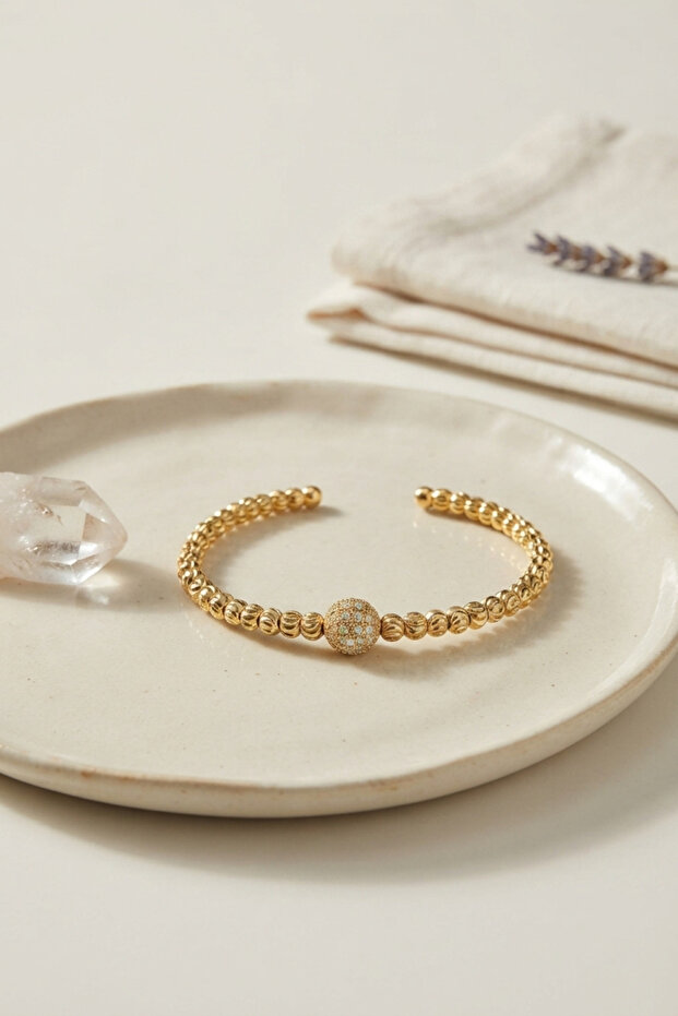 Gold Color Dorika Model Zircon Stone Women's Bracelet