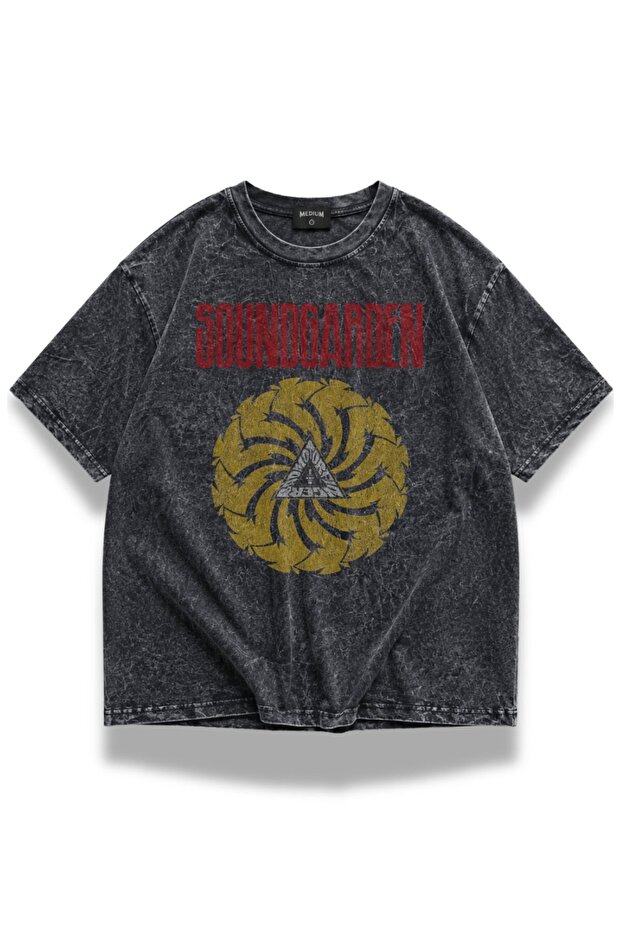 Unisex Soundgarden Printed Washable T-Shirt, Oversized Rock Band Themed Retro Tshirt