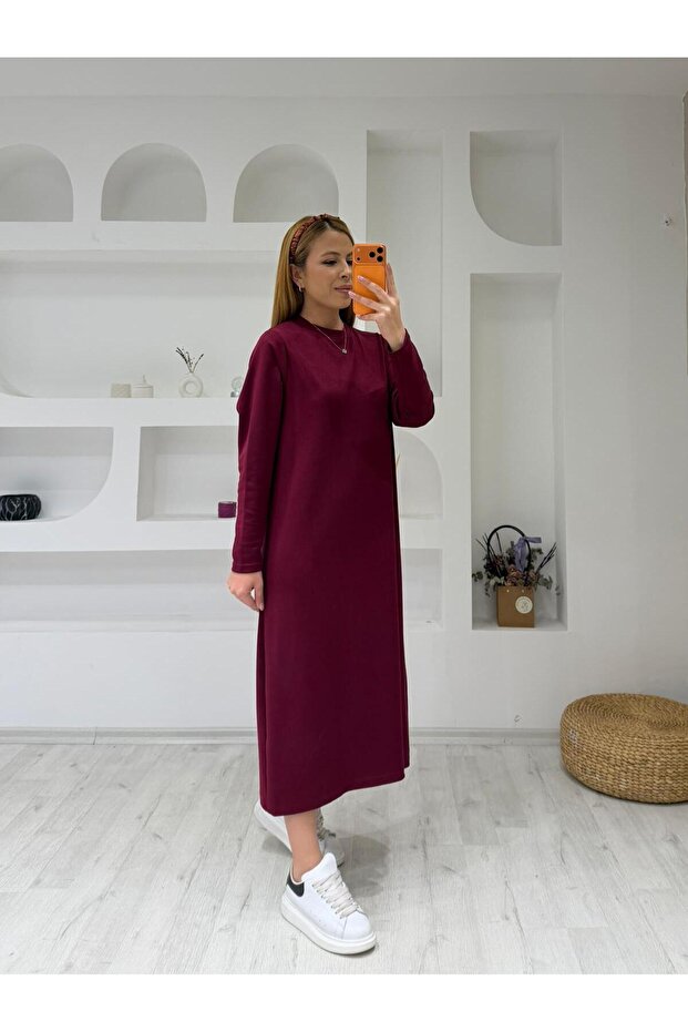 Modal Textured Long Sleeve Dress
