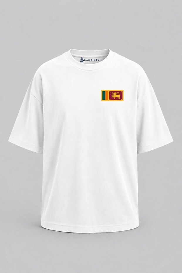 Oversize Sri Lanka Flag Pocket Printed Unisex T-Shirt