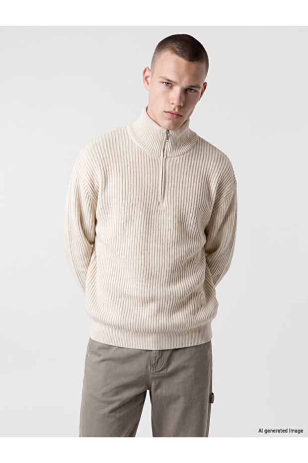 Uzg Store's High-Style Stand-Up Collar Men's Knitwear Sweater for Style Enthusiasts