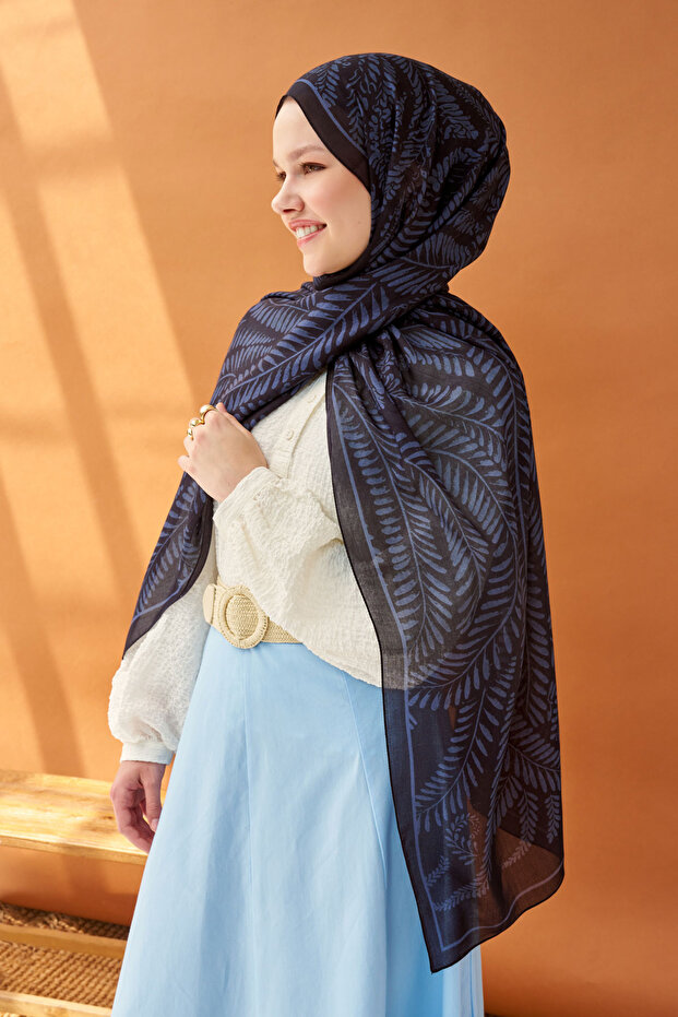 Lorena - Riva Shawl Tencel Boston Fern Black - 510006 - 13