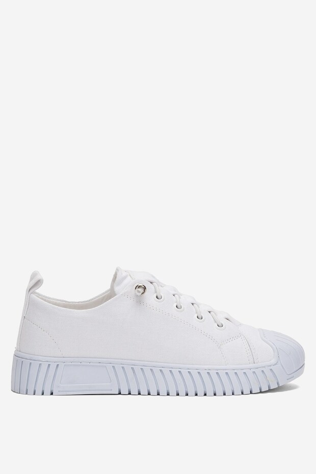 Women's Easy-To-Wear Rubber Laced Sports Linen Sneaker Shoes White