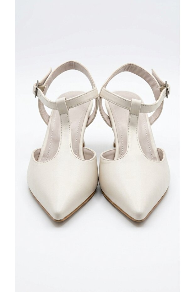 Open Back Mid-Heeled Women's Evening Dress Shoes with Mid-Heel