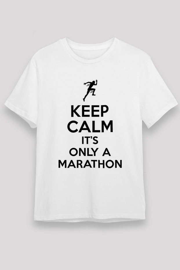 Marathon Printed Unisex White T-Shirt - Tshirt