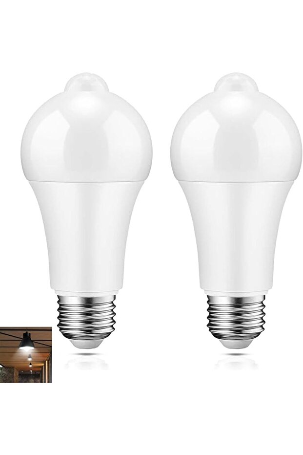 مصابيح LED بمستشعر حركة، 12 واط (ما يعادل 100 واط) مع خاصية التشغيل/الإيقاف التلقائي، 5000 كلفن D