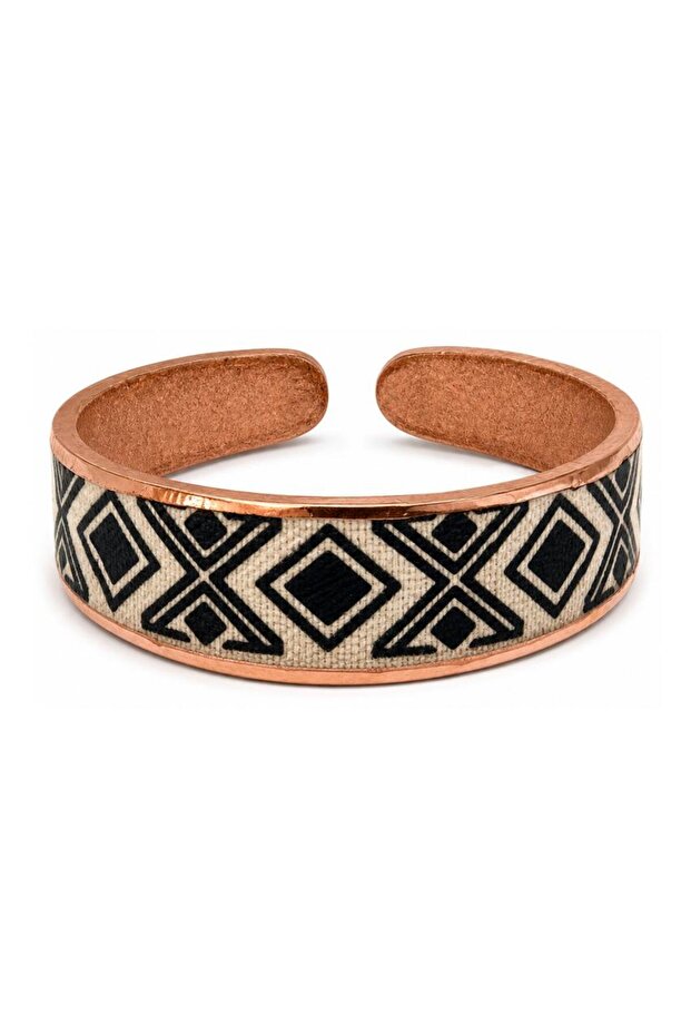 Navy blue thin rumi thin copper ring, adjustable