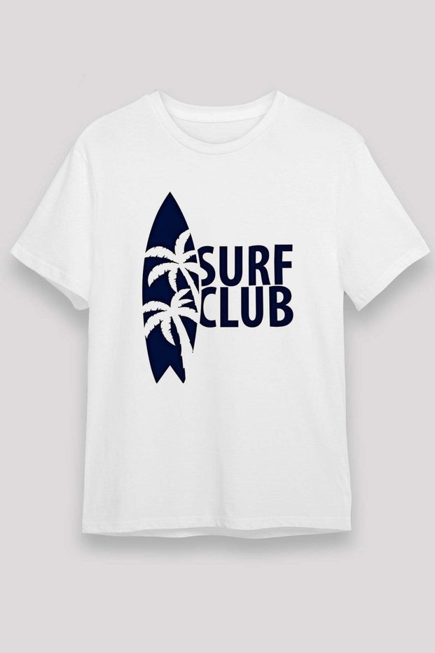 Surf Printed Unisex White T-Shirt - Tshirt
