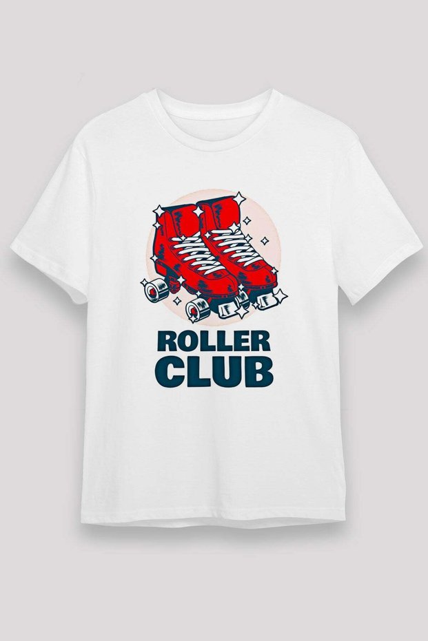 Skate Printed Unisex White T-Shirt - Tshirt