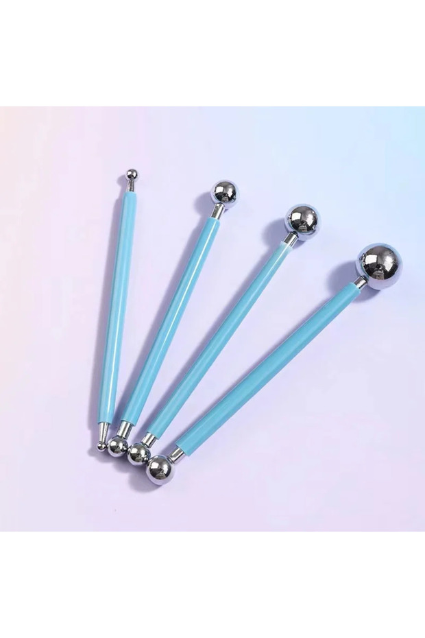 Blue 4pcs Sculpture Modeling Tools Clay Tools Dotting Sculpting Modeling ceramics Set Double-Ended M