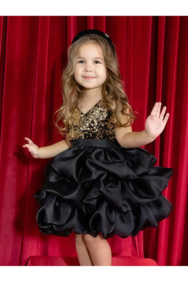 Black A-Line Knee-Length Dress