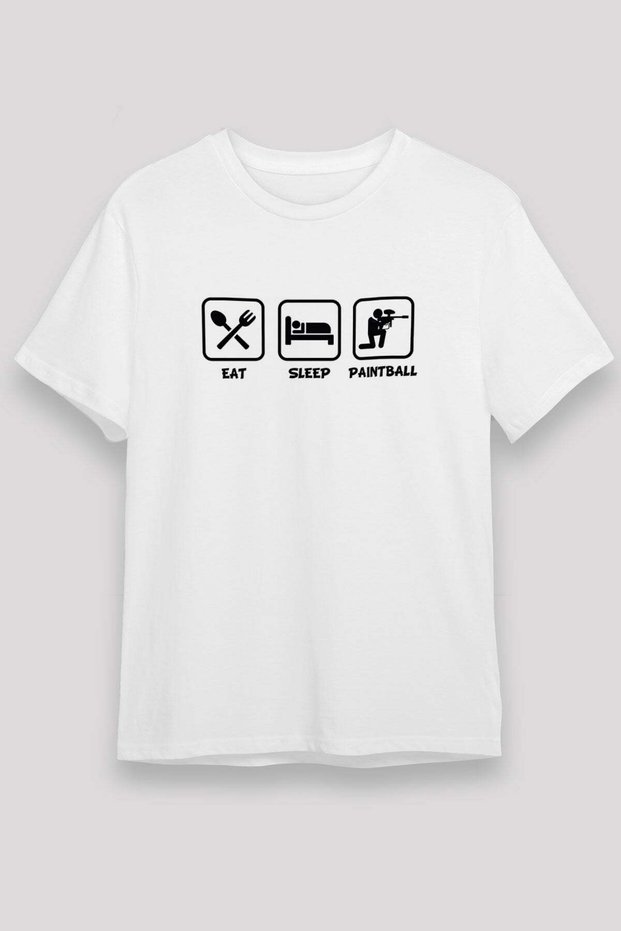 Paintball Printed Unisex White T-Shirt - Tshirt