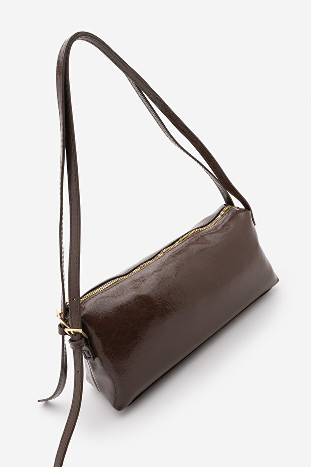 Women's Zippered Double Handle Daily Shoulder Bag Renay Brown