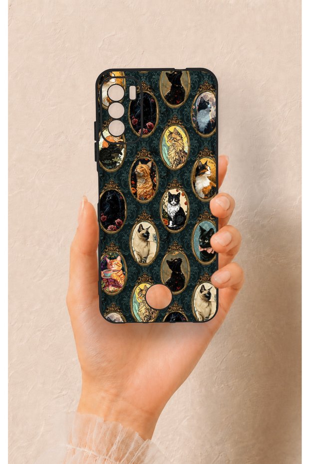 Reeder S19 Max Pro S Compatible Vintage Cat Portraits Patterned Silicone Case